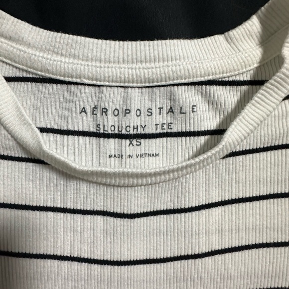 Long Sleeve Striped Cropped Dolman Slouchy Tee - Picture 7 of 7